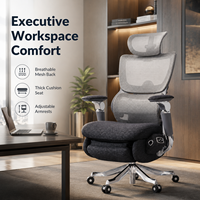 Chaise de bureau exécutive ergonomique moderne en maille avec inclinaison électrique, repose-pieds, appuie-tête réglable, accoudoirs 3D, OEM ODM, école, hôtel