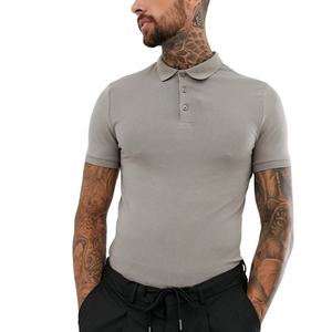 Camiseta informal para hombre, cuello redondo, Color sólido, bordado, que absorbe la humedad, logotipo estampado personalizado, polos de manga corta para hombre, OEM - Product Image 5