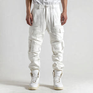 Pantalones de motociclista de cuero PU para hombre, pantalones ajustados de cuero para motocicleta, pantalones para montar en motocicleta para hombre - Product Image 4