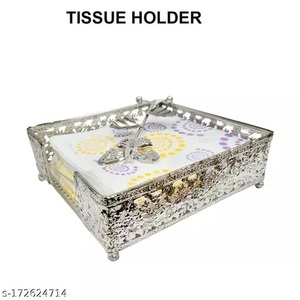 Libellule Couverture de mouchoirs en métal peint à la main Boîte de rangement pour serviettes galvanisées Porte-serviettes en métal Porte-boîte à mouchoirs pour mariage - Product Image 3