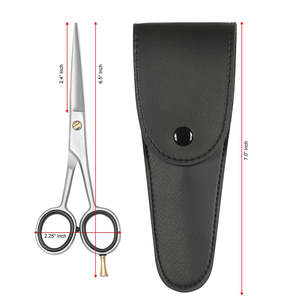 Tijeras de corte de pelo de borde de afeitar de alta calidad Extra afiladas 6,5 ''tijera de salón de peluquería de acero inoxidable alemán con Funda de cuero Pu - Product Image 4