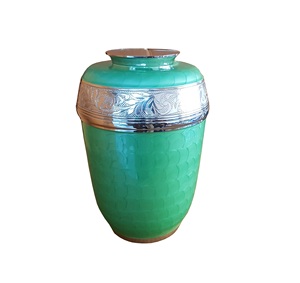 Urna de cremación de latón azul moderna, recuerdo de cenizas conmemorativas para niños, diseño de estampado de pies, urna de plástico de madera para adultos, tarro funerario conmemorativo - Product Image 5