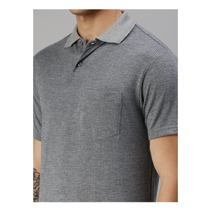 Camiseta lisa de alta calidad 52% poliéster 48% algodón, Polo de manga corta para entrenamiento de senderismo y caza, venta al por mayor - Product Image 4