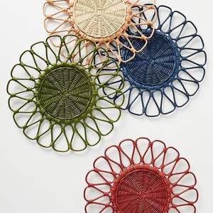 Decorative 13 Inch Rattan Charger <b>Plates</b> for Boho Rustic Wedding Party Handmade Woven Natural Placemats for Table Decor - Product Image 3