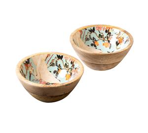 Bol en bois avec émail imprimé pour la maison Bol de service en bois de forme ronde pour la cuisine à prix raisonnable - Product Image 3