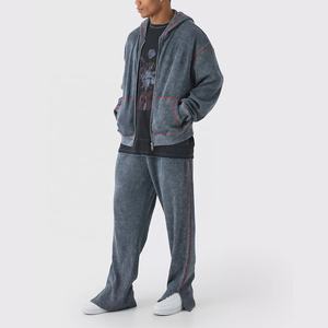 เสื้อฮู้ดและกางเกงจ็อกเกอร์สำหรับผู้ชายชุดวอร์มผ้าฟลีซ2ชิ้นให้ความอบอุ่นในฤดูหนาว - Product Image 1