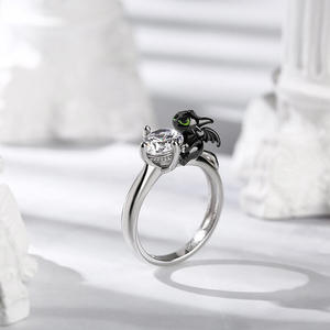 Bague en argent sterling Jeulia Hug Me Your Dragon avec diamant taille ronde - Product Image 5