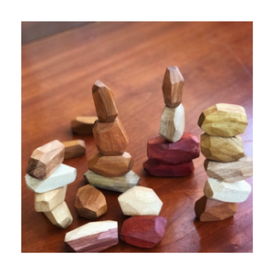 Piedras creativas de madera Tumi Ishi, juguetes apilables Montessori, rocas de equilibrio irregulares para decoración de juegos de niños pequeños y uso educativo - Product Image 6