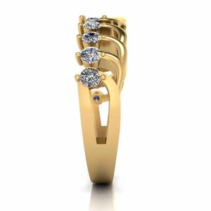 Anillo de boda de Plata de Ley 925 chapado en oro amarillo con diamante redondo de edición limitada para mujer al precio más bajo - Product Image 5