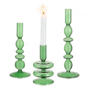 Portavelas de cristal decorativo para centro de mesa de decoración del hogar con diseño elegante adecuado para mesa de comedor - Product Image 5