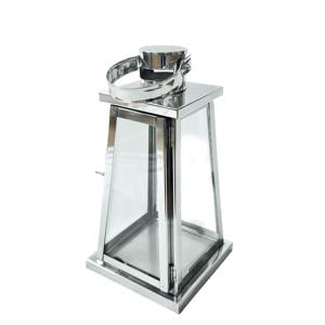 Finition brillante européenne moderne fait à la main en acier inoxydable taille personnalisée bougeoir lanternes maison jardin mariage décoratif - Product Image 1