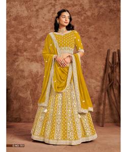 Prix de gros coton lourd feuille de soie impression Lehenga Choli beau vêtement ethnique Dupatta indien pakistanais tenue de réception - Product Image 1