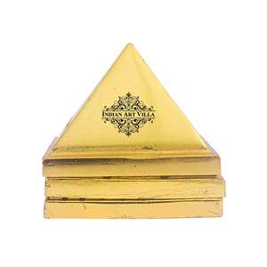 Pirámide de Latón de 3 Niveles con Símbolo Vastu Yantra de Prosperidad y Armonía para las Celebraciones de Diwali - Product Image 1