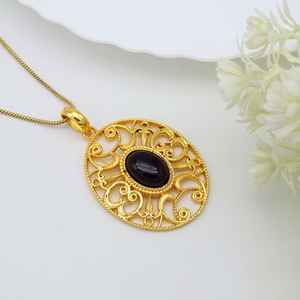 Venta al por mayor nuevo diseño hecho a mano negro Onyx flor de la vida Yoga joyería Geometría Sagrada Boho joyería Mandala colgante collar - Product Image 2