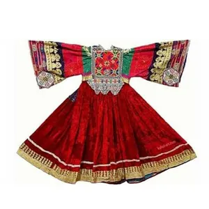Gaun suku etnis ujara Cantik bergaya antik Afghan / Pakistan pentchi gaun tradisional afghan untuk wanita