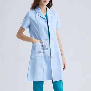 Bata de Laboratorio Unisex de Manga Larga, Transpirable, Cómoda, Elástica, de Algodón y Poliéster, Tejido de Alta Calidad, Uniformes Médicos para Hospital - Product Image 3