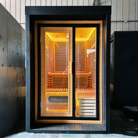 Sauna de Lujo para el Hogar, Elegante Cabaña de Madera para la Relajación en Villas Residenciales, con Panel Táctil