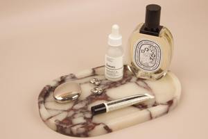 Bandeja de servicio de resina de color marrón y crema Bandeja hecha a mano con estilo para decoración del hogar Mesa de Centro y uso diario - Product Image 4