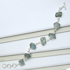 <b>925</b> <b>Sterling</b> <b>Silver</b> Women Fashion Gemstone <b>Bracelets</b> Natural Aquamarine Gemstone <b>925</b> <b>Sterling</b> <b>Silver</b> <b>Bracelets</b> <b>925</b> Fine Jewelry - Product Image 2