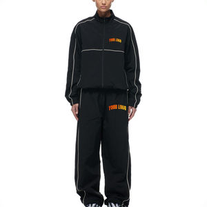 Survêtements de sport en nylon 100% de couleur unie sur mesure avec poches à fermeture éclair - Product Image 1