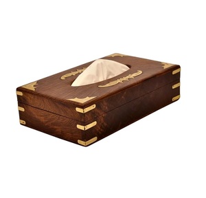 Private Branding Vintage Wooden Tissue Holder For Home Office Crafted With Antique Finish For Elegant And Functional Decor - Product Image 3