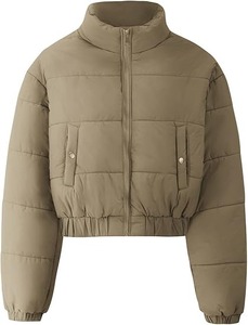 แจ็กเก็ตแบบครอปทำจากผ้าขนเป็ดสำหรับผู้หญิงเสื้อนอกสำหรับฤดูหนาวเสื้อโค้ทผ้าซับในทำจากไนลอน - Product Image 5