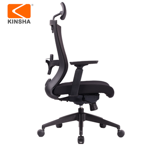 Kinsha Chaise de Bureau Ergonomique à Dossier Haut Ascenseur Chaise de Direction en Cuir Tissu de Bureau à Domicile Maille Plastique Bois Bois Massif Nylon - Product Image 3