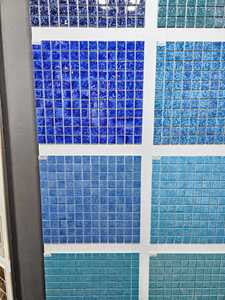 Nuevo moderno al aire libre 48mm mezcla azul cristal pared suelo azulejo cuadrado piscina mosaico vidrio azulejos - Product Image 2