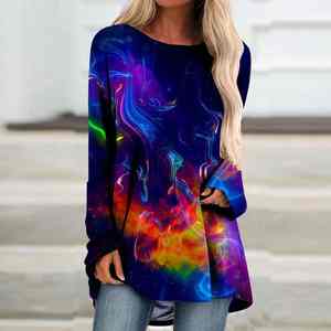 2025 Camiseta de manga larga holgada informal con estampado superior de moda de alta calidad para mujer estilo Formal - Product Image 6