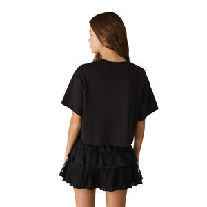 Top Corto de Algodón a Cuadros para Mujer, Moderno, Casual, Suave, Elástico, Ecológico, Transpirable, Anti-UV, de Secado Rápido y Manga Corta - Product Image 2