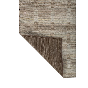 Alfombra de Lana con Patrón Geométrico Color Marfil, Tejida a Mano, Rectangular, para Decoración de Sala de Estar, Re-1594 - Product Image 5