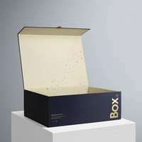 Boîte Cadeau Pliable Magnétique en Carton Rigide Noir, Emballage Plat, Imprimée avec Logo Personnalisé, pour Vêtements, Cosmétiques et Chaussures