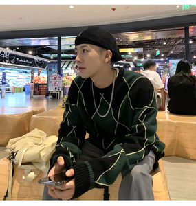 Automne hiver hommes 100% coton pull pull Style classique grand câble tricot respirant Slim Fit rayé tricoté Anti-rétrécissement - Product Image 6