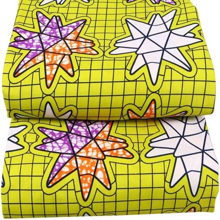 Libya Double Faced 100 Percent Cotton African Wax Print Fabric with Soft Texture for Fashion Clothing and Home Decoration