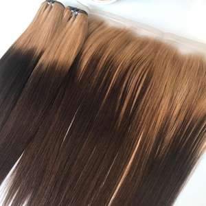 Extensiones de cabello virgen vietnamita alineadas con cutícula completa 100%, trama doble, Color personalizable, hueso sedoso recto - Product Image 1