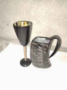 Mug en corne viking authentique et écologique, fait à la main, personnalisable, mug nordique pour bière et vin, logo, passe au lave-vaisselle et au micro-ondes, idéal pour les fêtes - Product Image 5