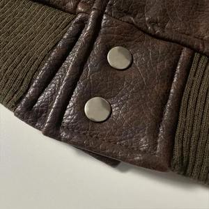 Vente en gros de veste de moto en cuir véritable avec logo personnalisé en relief pour hommes, col montant avec toile, variété de styles - Product Image 2