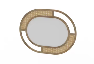 Le miroir à cadre en bois est fabriqué à partir de bois de source durable, avec des motifs complexes sculptés à la main par Azora Industries - Product Image 5