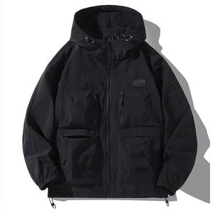 Custom <b>Overhead</b> Full Zip <b>Waterproof</b> Polyester Streetwear Windbreaker <b>Jacket</b> for Men's - Product Image 2