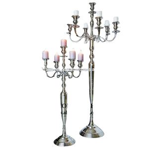 Candélabre en argent fait main, nouveau design, en métal poli, support décoratif pour bougies chauffe-plat avec logo personnalisé – Vente chaude - Product Image 1