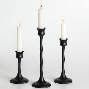 Bougeoir avec revêtement en poudre noire en métal dans le fer, bougeoir de nouveau design, vente à chaud - Product Image 1