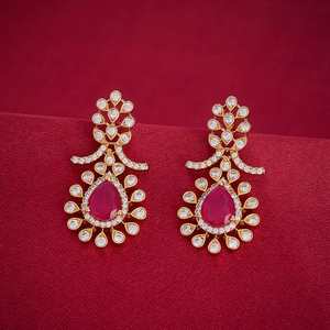 Zircon Vintage Religious Drop <b>Earrings</b> 192612 Flower-shaped Stud <b>Earrings</b> Brass Zinc Alloy Pearl <b>Diamond</b> for Weddings Parties - Product Image 2