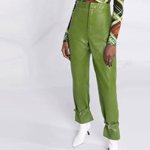 Lightweight Women Leather <b>Pant</b> With Stylish Modern Shape And Soft Feel For Casual Fashion Activities - Product Image 4