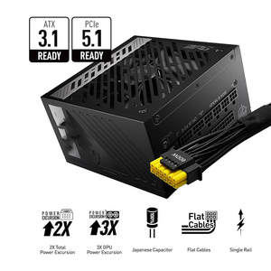 หน่วยจ่ายไฟสำหรับพีซี5.0 850วัตต์ <span class=keywords><strong>MSI</strong></span> MPG A850G PSU เล่นเกมประสิทธิภาพสูง - Product Image 4