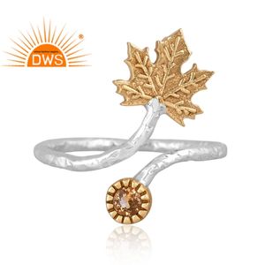 แหวนพลอยซิทรีนธรรมชาติปรับขนาดได้แหวนเงินแท้ปรับได้ - Product Image 4