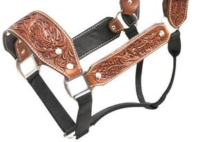 Venta al por mayor de cuero de primera calidad Horse Show Halter con hebilla de plata tallada a mano al mejor precio - Product Image 2