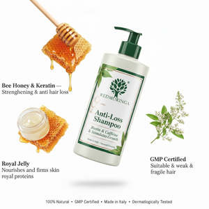 Shampooing Fortifiant Bio 250ml Italie Formule Anti-Chute RedMoringa Biotine Crème Naturelle Marque Privée OEM - Product Image 3