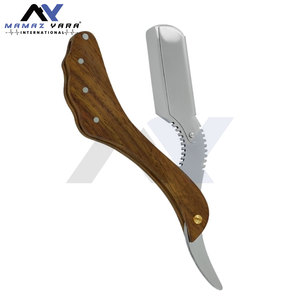 Navaja de Barbero Personalizada, Navaja de Afeitar Recta de Acero Inoxidable Sólido, Bloqueo Oscilante, Mango de Madera de Color Personalizado, Tazor Profesional para Barberos - Product Image 2