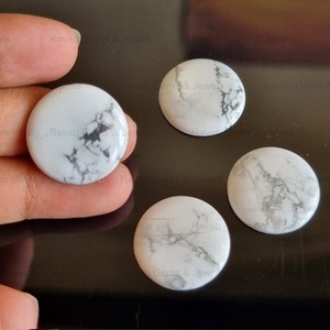 Cabujón Plano de 20 mm para Navidad, Howlita Natural Lisa Blanca, Turquesa, Cuarzo Calibrado, Piedra Preciosa Suelta para Fabricación de Joyas - Product Image 5