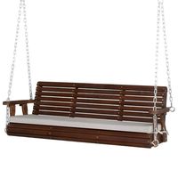 Balançoire de porche en bois à l'ancienne avec un design robuste siège extra large et un grain de bois antique pour un charme intemporel